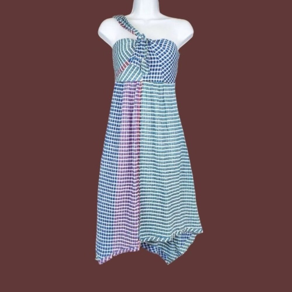 Anthropologie Womens Maeve Waverly Sleeveless Multicolor Gingham Dress Size 0